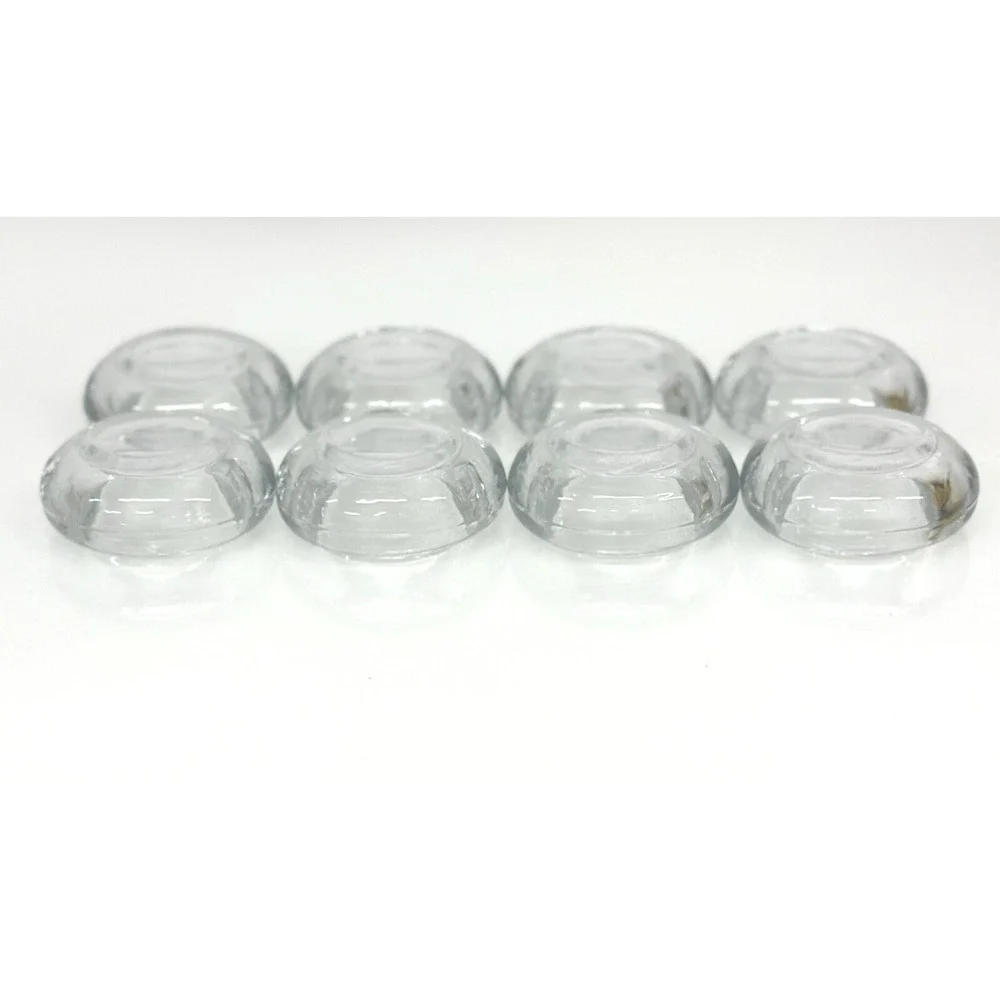 Heavy Glass Round Tea Light Candle Holders Mid Century Modern Art DECO Lot of 8
